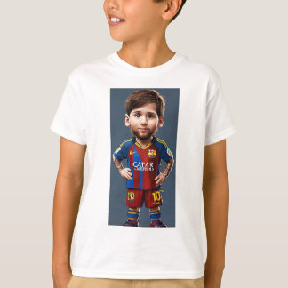 Camiseta Lionel Messi lindo bebé personalizado ojos realist