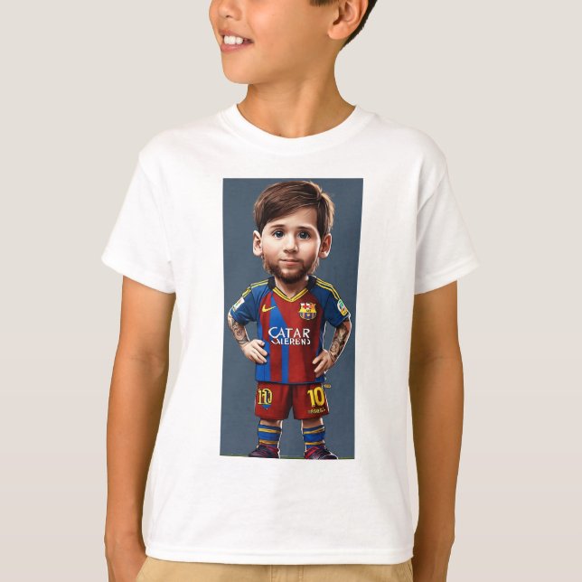 Camiseta Lionel Messi lindo bebé personalizado ojos realist (Anverso)