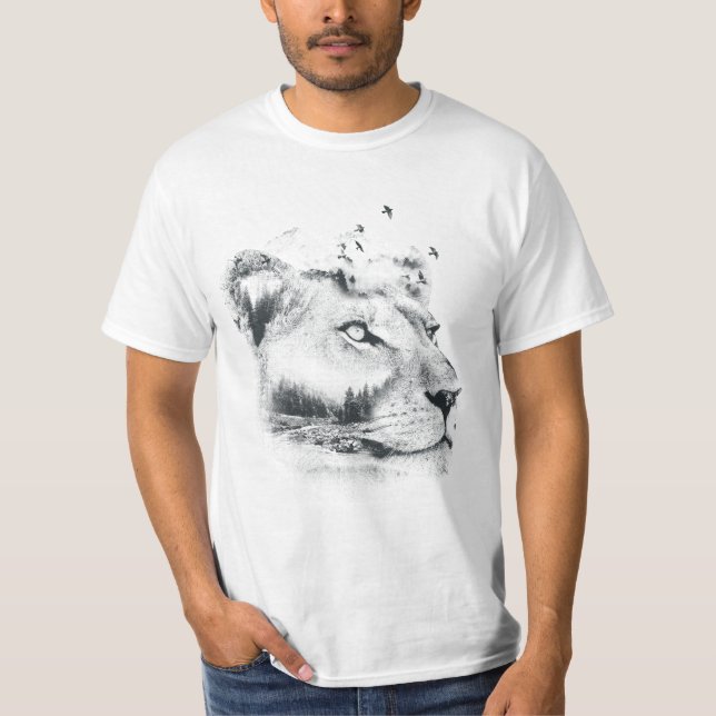 Camiseta Lioness Lionesses Design Double Exposed (Anverso)