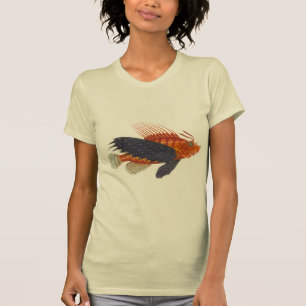 Camiseta Lionfish - Pterois - grabado de la antigüedad de