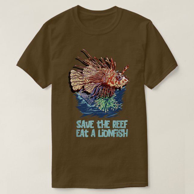 Camiseta Lionfish Save the Reef Eat Lion Funny Cute Sea Roc (Diseño del anverso)