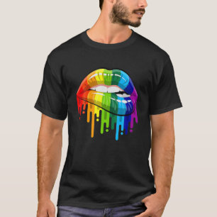 Camiseta Lip arcoiris muerde el orgullo LGBT Mes Gay Bi Tra