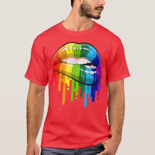 Camiseta Lip arcoiris muerde el orgullo LGBT Mes Gay Bi Tra