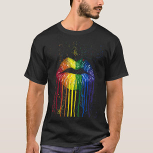 Camiseta Lip Bite Gay Orgullo Rainbow Bandera Drin Lgbt Les