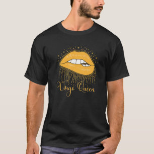 Camiseta Lip de moda mordiendo Virgo Reina Lips Drip Gráfic
