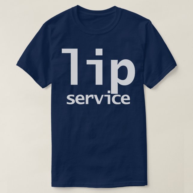 Camiseta Lip Service Typography Minimal White Text (Diseño del anverso)
