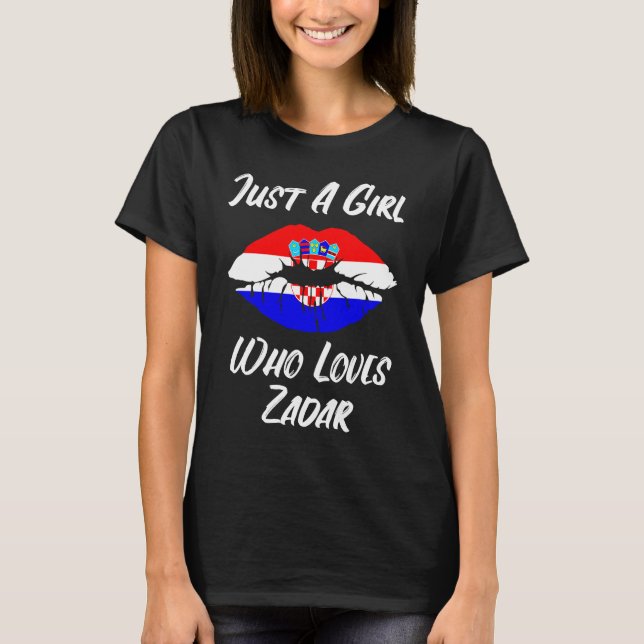 Camiseta Lips and Mouth Love Croatian Flag Zadar (Anverso)