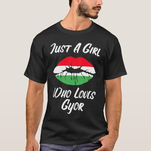 Camiseta Lips and Mouth Love Hungarian Flag Gyor (Anverso)