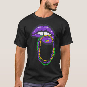 Camiseta Lips de Mardi Gras para mujeres lidian costo de ca