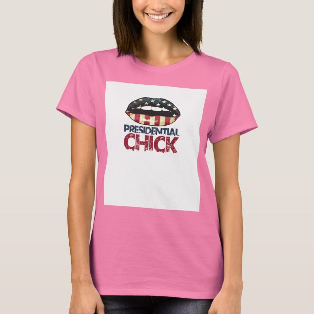 Camiseta LIPS de pollo presidencial ROJO BLANCO y BLUE (Anverso)