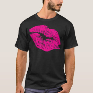 Camiseta Lips de rosa caliente de los años 80