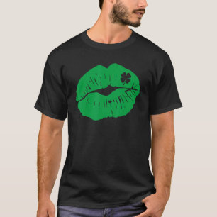 Camiseta Lips Kiss Me I m Irish Shamrock Ireland St Patrick