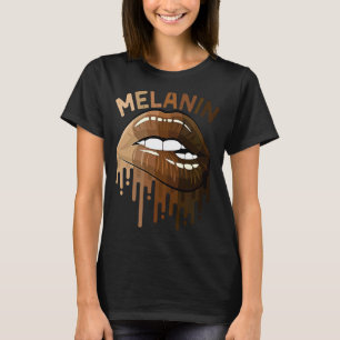 Camiseta Lips Melanin para mujeres Orgullo Mes de Historia