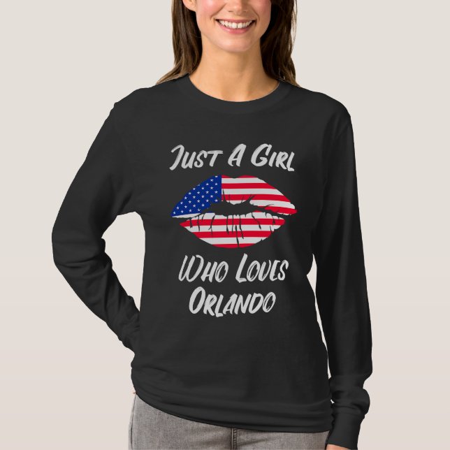 Camiseta Lips Mouth Love American Flag Orlando (Anverso)