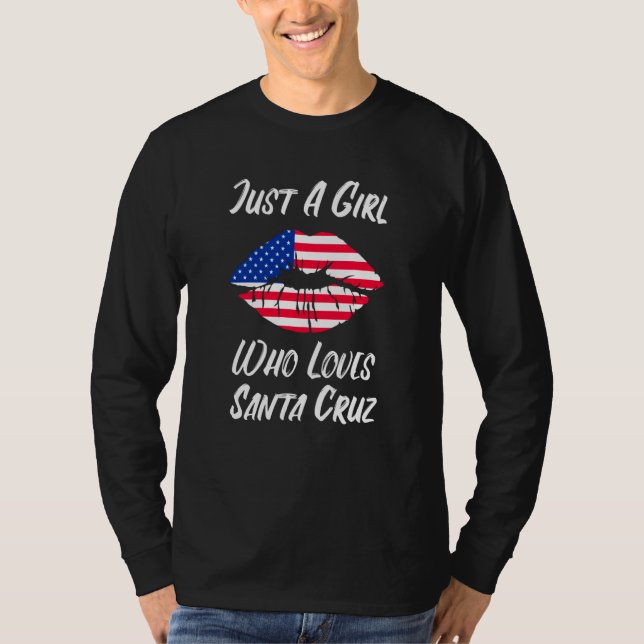Camiseta Lips Mouth Love American Flag Santa Cruz (Anverso)