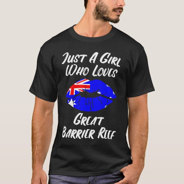 Camiseta Lips Mouth Love Australian Flag Great Barrier Reef (Anverso)