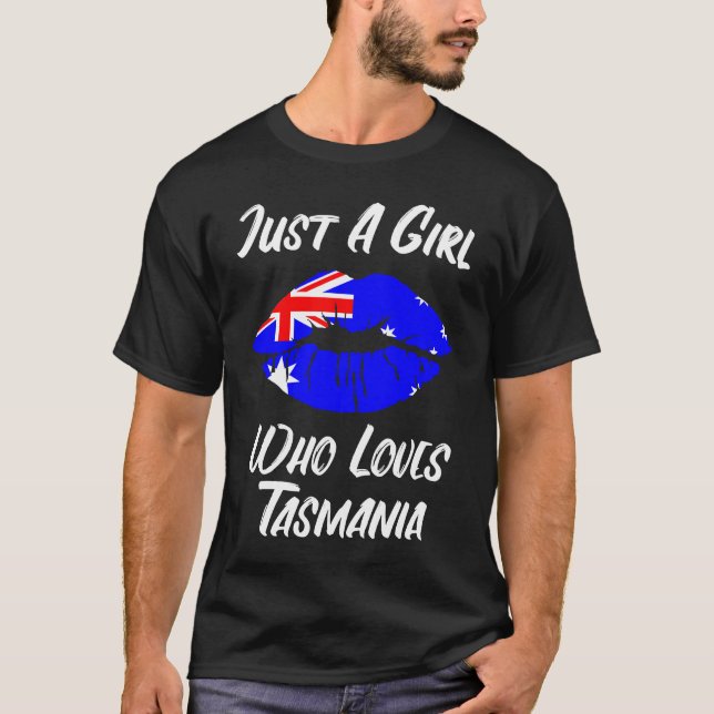 Camiseta Lips Mouth Love Australian Flag Tasmania (Anverso)