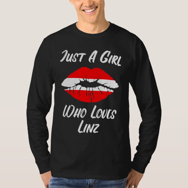 Camiseta Lips Mouth Love Austria Flag Linz (Anverso)