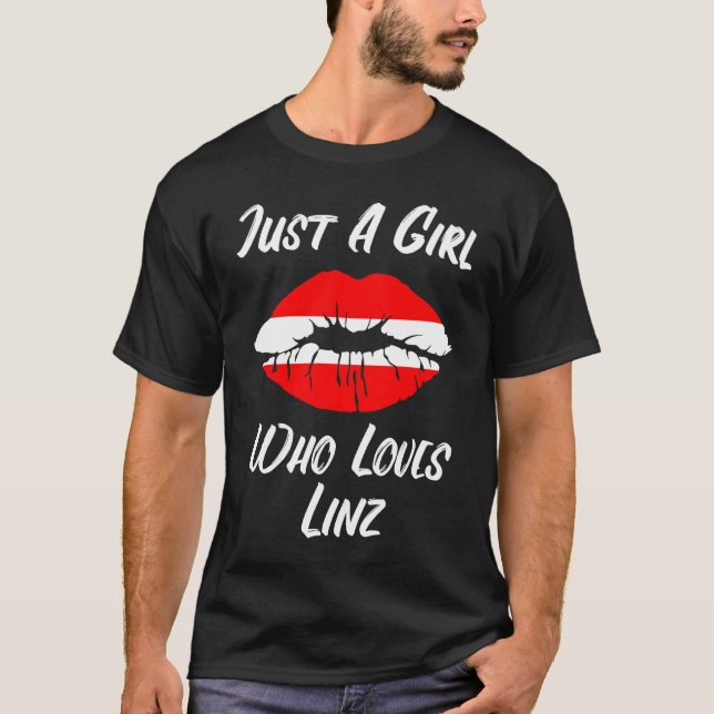 Camiseta Lips Mouth Love Austria Flag Linz (Anverso)