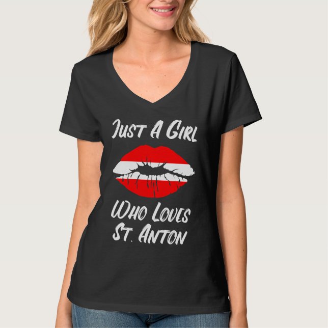 Camiseta Lips Mouth Love Austria Flag St Anton (Anverso)