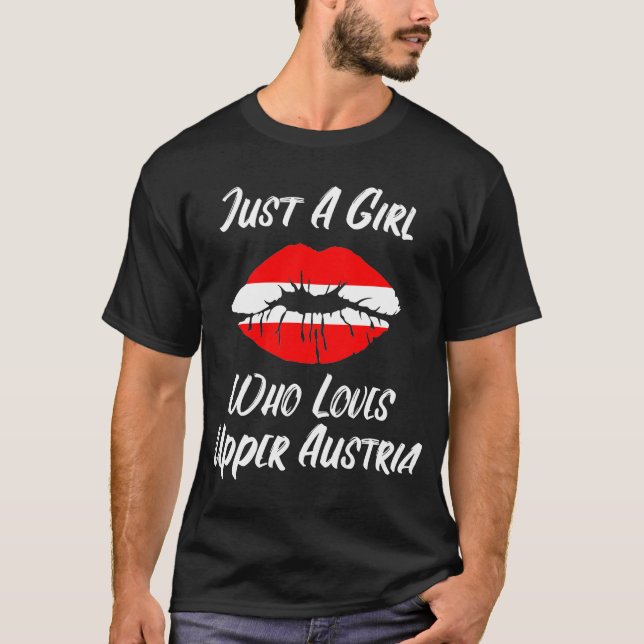 Camiseta Lips Mouth Love Austria Flag Upper Austria (Anverso)