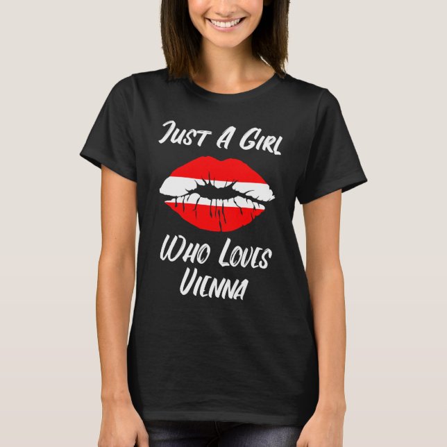 Camiseta Lips Mouth Love Austria Flag Vienna (Anverso)
