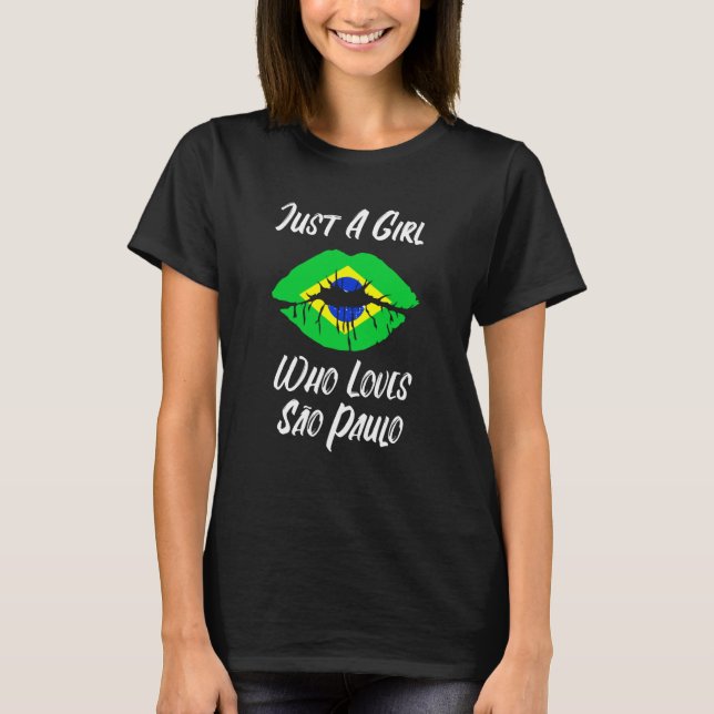 Camiseta Lips Mouth Love Brazilian Flag Sao Paulo (Anverso)