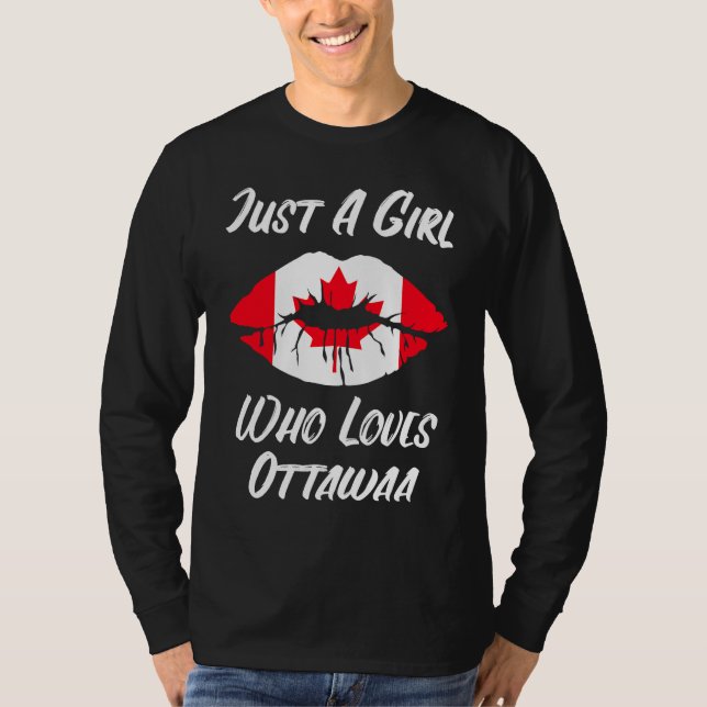 Camiseta Lips Mouth Love Canadian Flag Ottawa (Anverso)