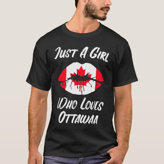Camiseta Lips Mouth Love Canadian Flag Ottawa (Anverso)