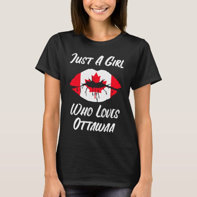 Camiseta Lips Mouth Love Canadian Flag Ottawa (Anverso)