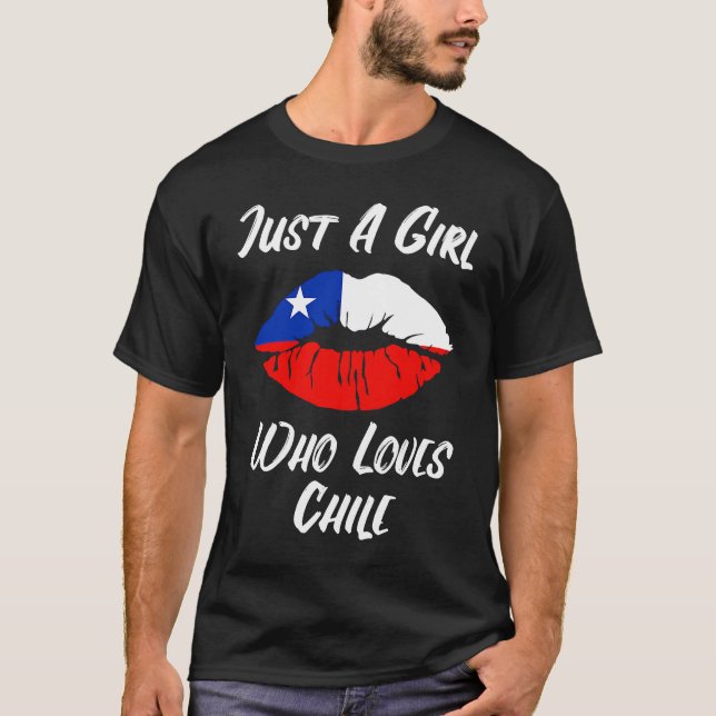 Camiseta Lips Mouth Love Chillean Flag Chile (Anverso)