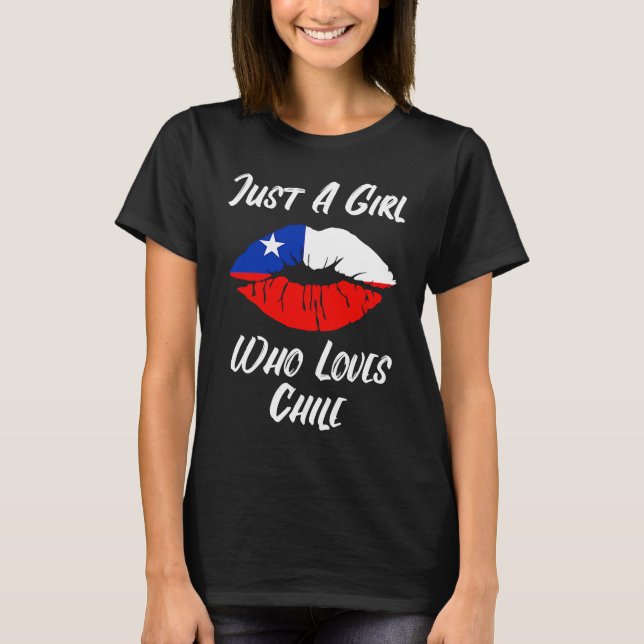 Camiseta Lips Mouth Love Chillean Flag Chile (Anverso)