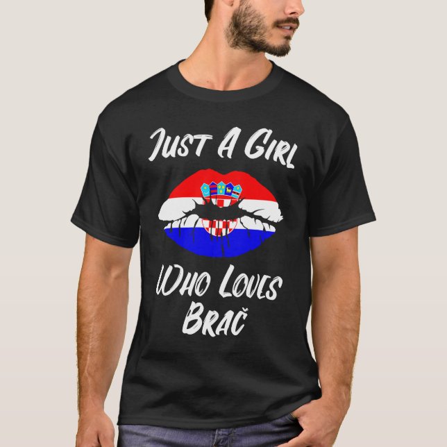 Camiseta Lips Mouth Love Croatian Flag Brac (Anverso)