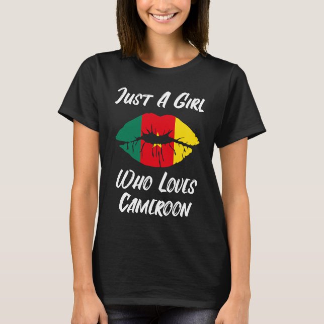Camiseta Lips Mouth Love Flag Cameroon (Anverso)