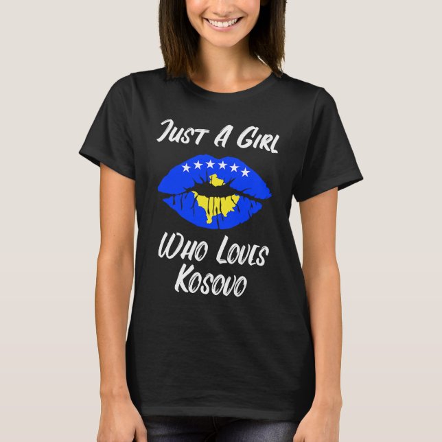 Camiseta Lips Mouth Love Flag Kosovo (Anverso)