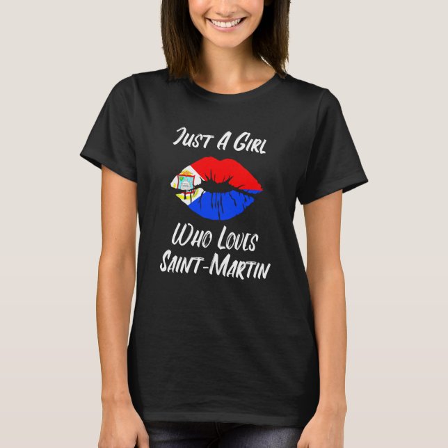 Camiseta Lips Mouth Love Flag St Maarten (Anverso)