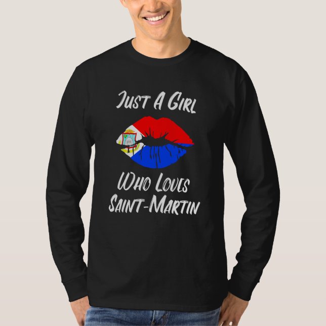 Camiseta Lips Mouth Love Flag St Maarten (Anverso)