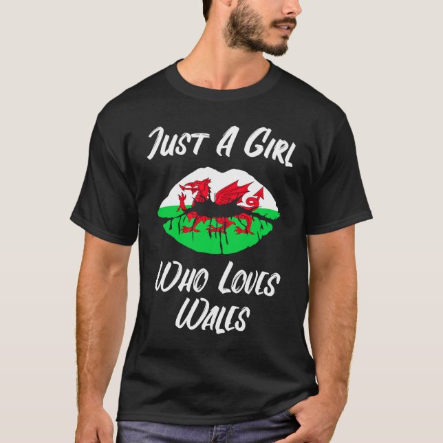 Camiseta Lips Mouth Love Flag Wales (Anverso)