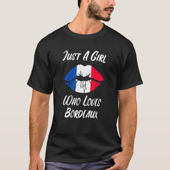 Camiseta Lips Mouth Love French Flag Bordeaux (Anverso)