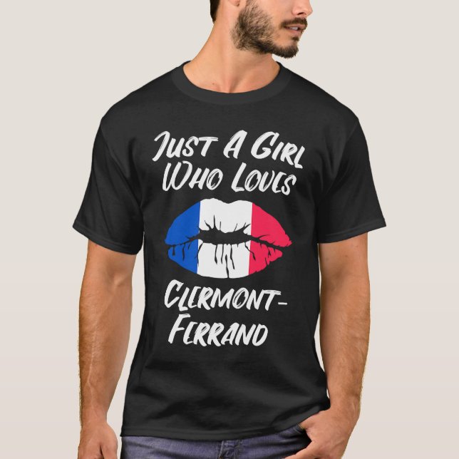 Camiseta Lips Mouth Love French Flag Clermont Ferrand (Anverso)