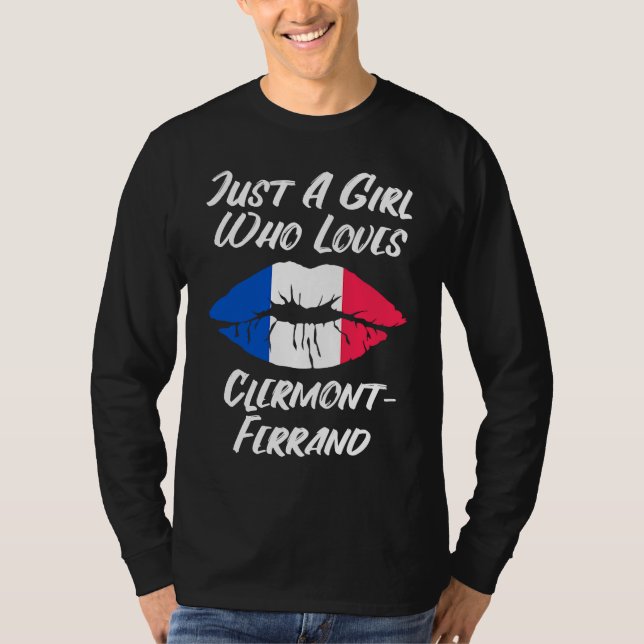 Camiseta Lips Mouth Love French Flag Clermont Ferrand (Anverso)
