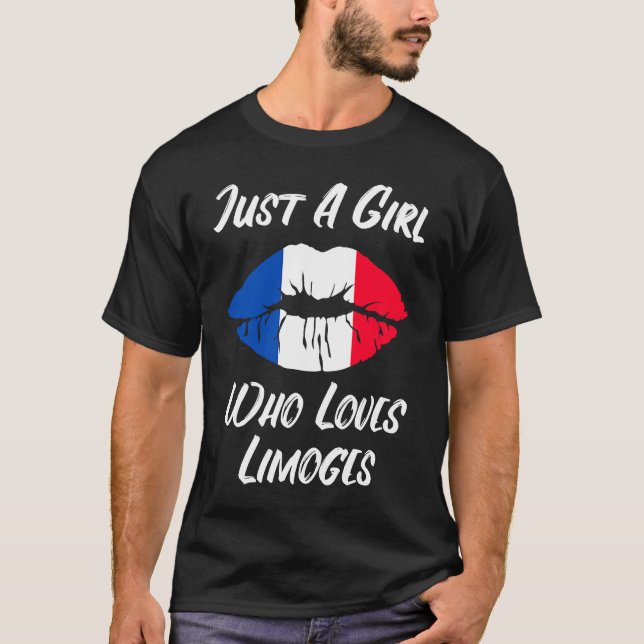 Camiseta Lips Mouth Love French Flag Limoges (Anverso)