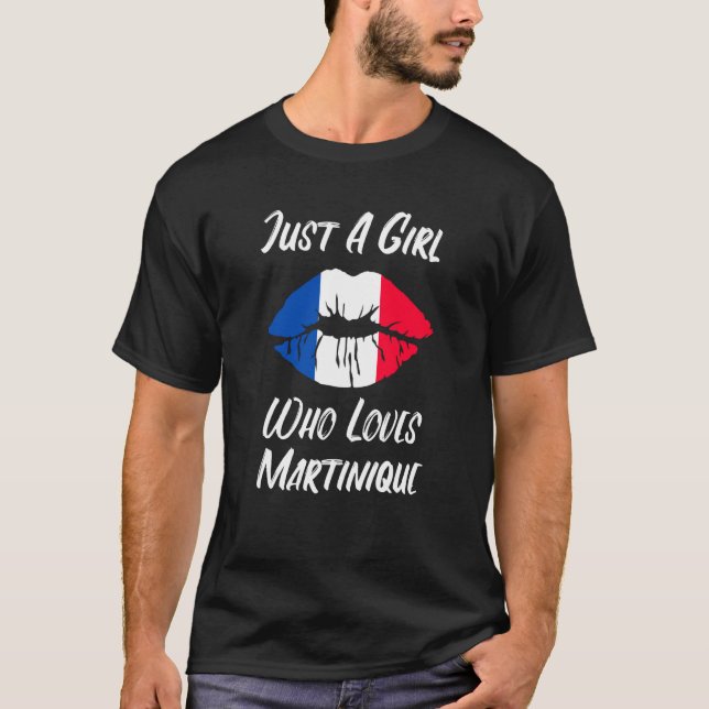 Camiseta Lips Mouth Love French Flag Martinique (Anverso)