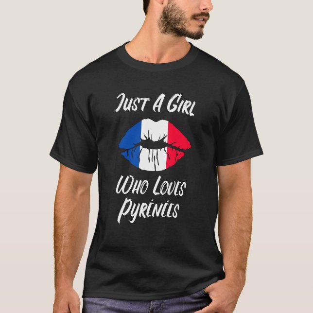 Camiseta Lips Mouth Love French Flag Pyrenees (Anverso)