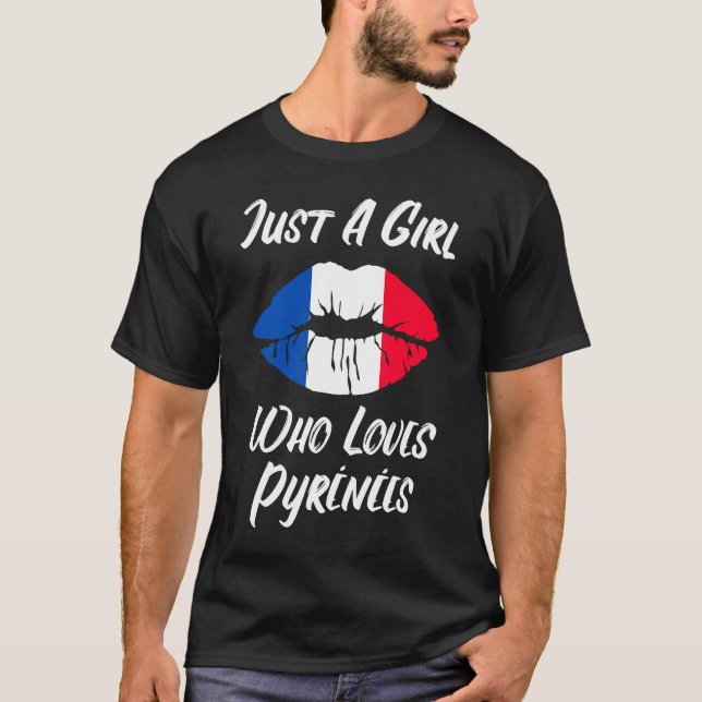 Camiseta Lips Mouth Love French Flag Pyrenees (Anverso)