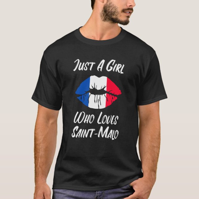 Camiseta Lips Mouth Love French Flag Saint Malo (Anverso)