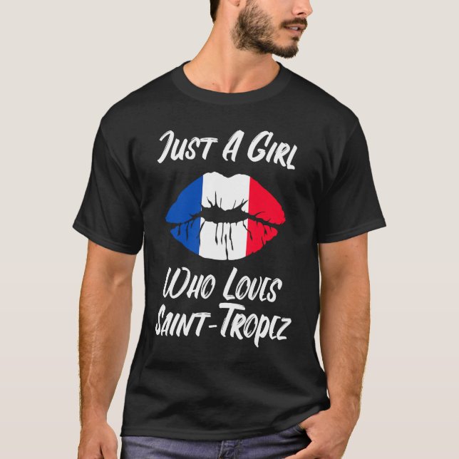 Camiseta Lips Mouth Love French Flag Saint Tropez (Anverso)
