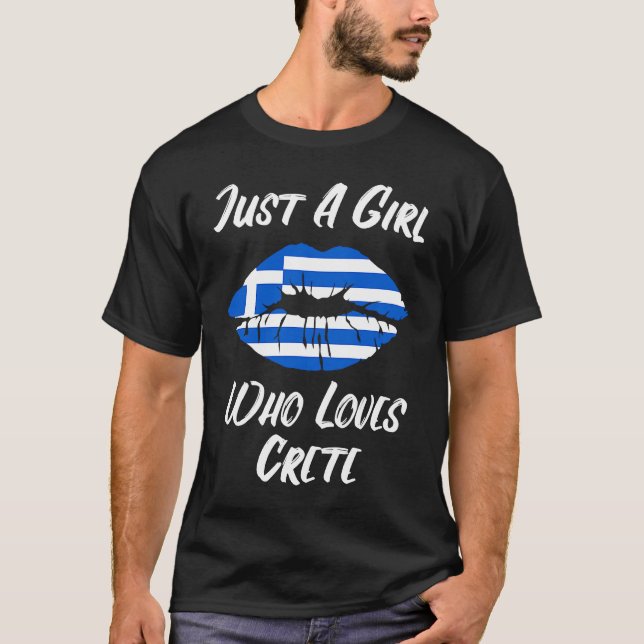Camiseta Lips Mouth Love Greek Flag Crete (Anverso)