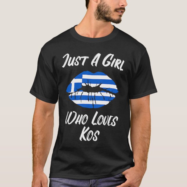 Camiseta Lips Mouth Love Greek Flag Kos (Anverso)