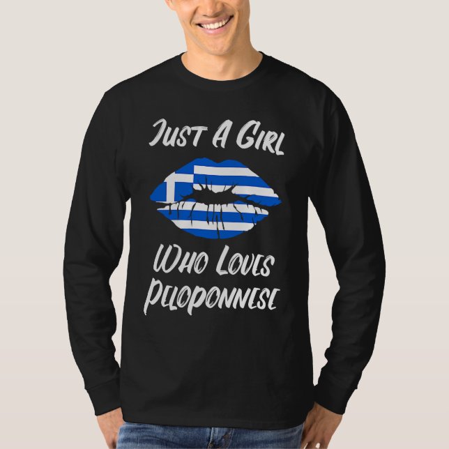 Camiseta Lips Mouth Love Greek Flag Peloponnes (Anverso)